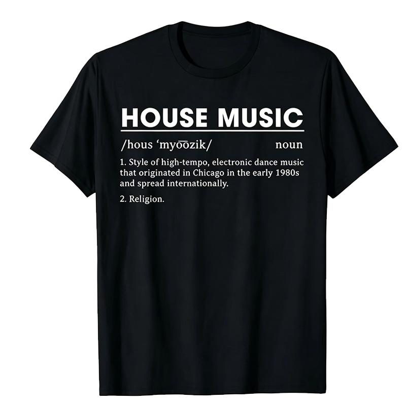 Deep House Music Art - Minimalist Design for DJ, Raver EDM T-Shirt Custom Printed Graphic T Shirts Vintage T Shirt Camisas