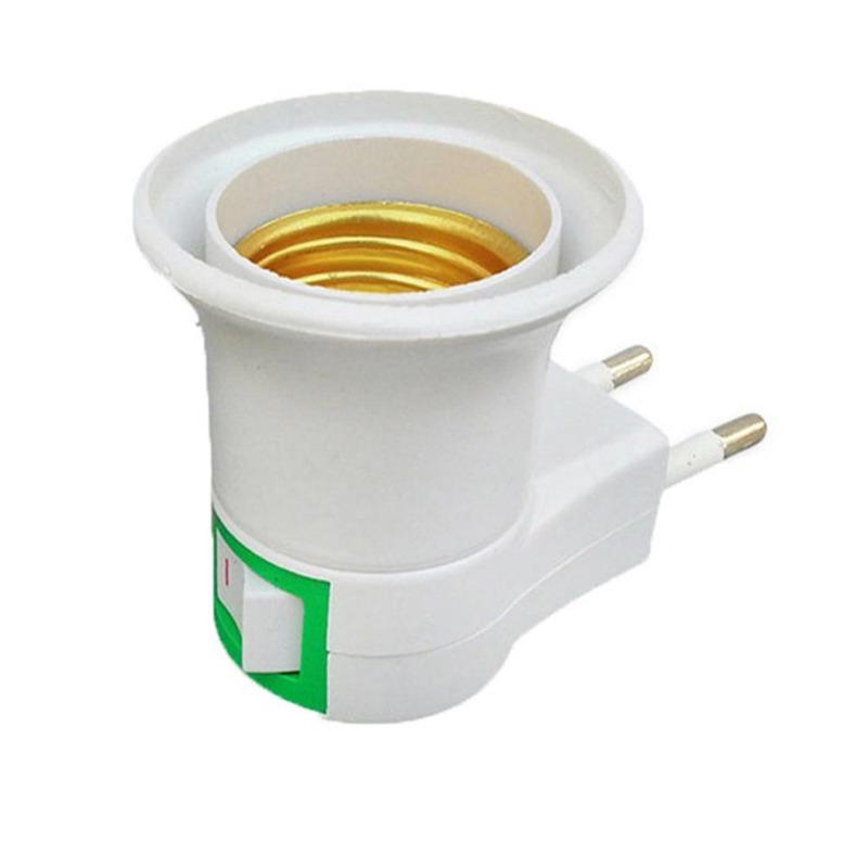E27 Adaptor convertizor priză de bază pentru lampă cu priză UE cu comutator de comandă
