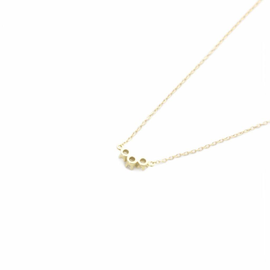 Used AHKAH Tres Diamond 0.10ct Necklace K18YG Yellow Gold