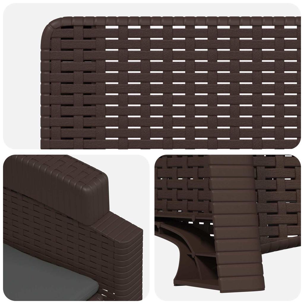 Garden Recliner Rattan Look 2 pcs Brown and Anthracite PP