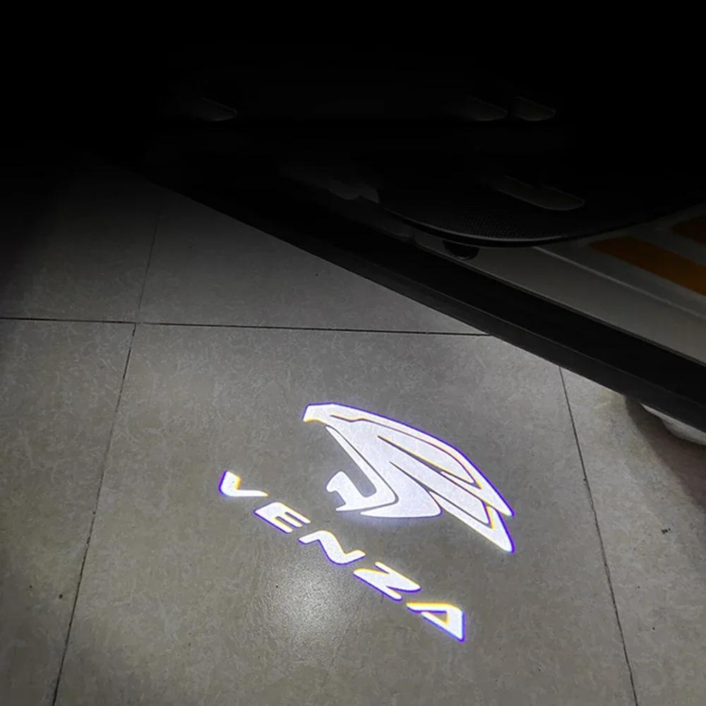 2Pcs LED Car Door Welcome Courtesy Projector Ghost Shadow Lights for Toyota VENZA Logo 2009-2013 Welcome Lamp Decor Accessories