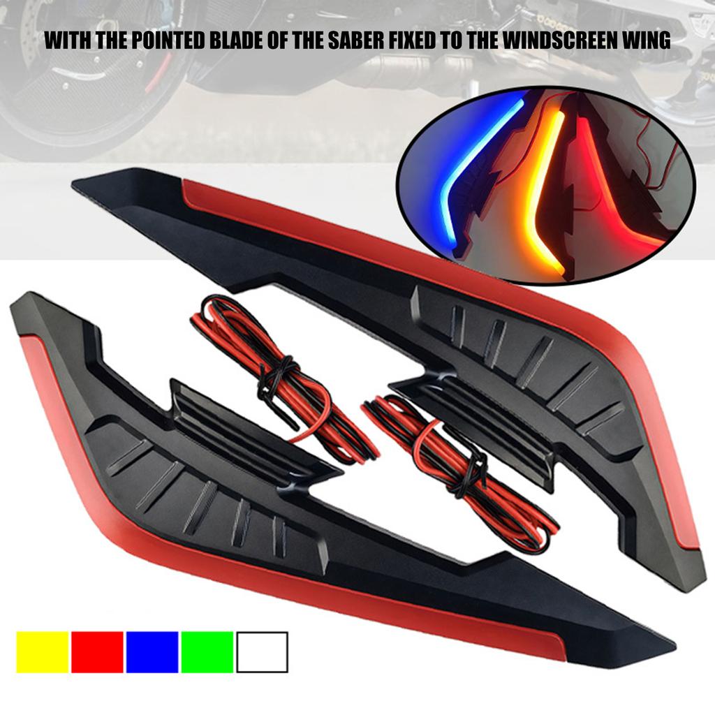Easy Mount Wind Fairing for Motorcycle Electric Bike LED Light  Improved Aerodynamics Fairing Side Winglets