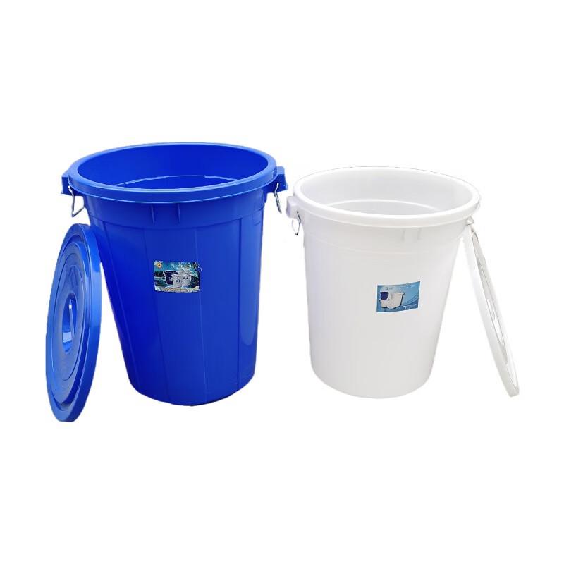 Heavy-Duty Plastic Storage Bucket with Lid 65 Liters белый