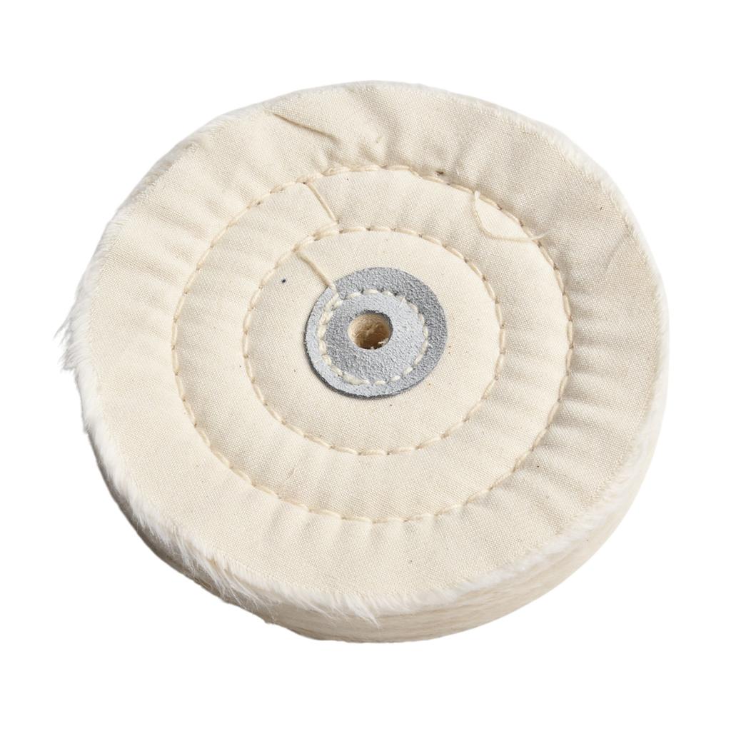 5 Inch Cotton Polishing Wheel Disc With Leather Center Suitable For Metal Jewelry Stainless Steel Wood Plastic Ceramic