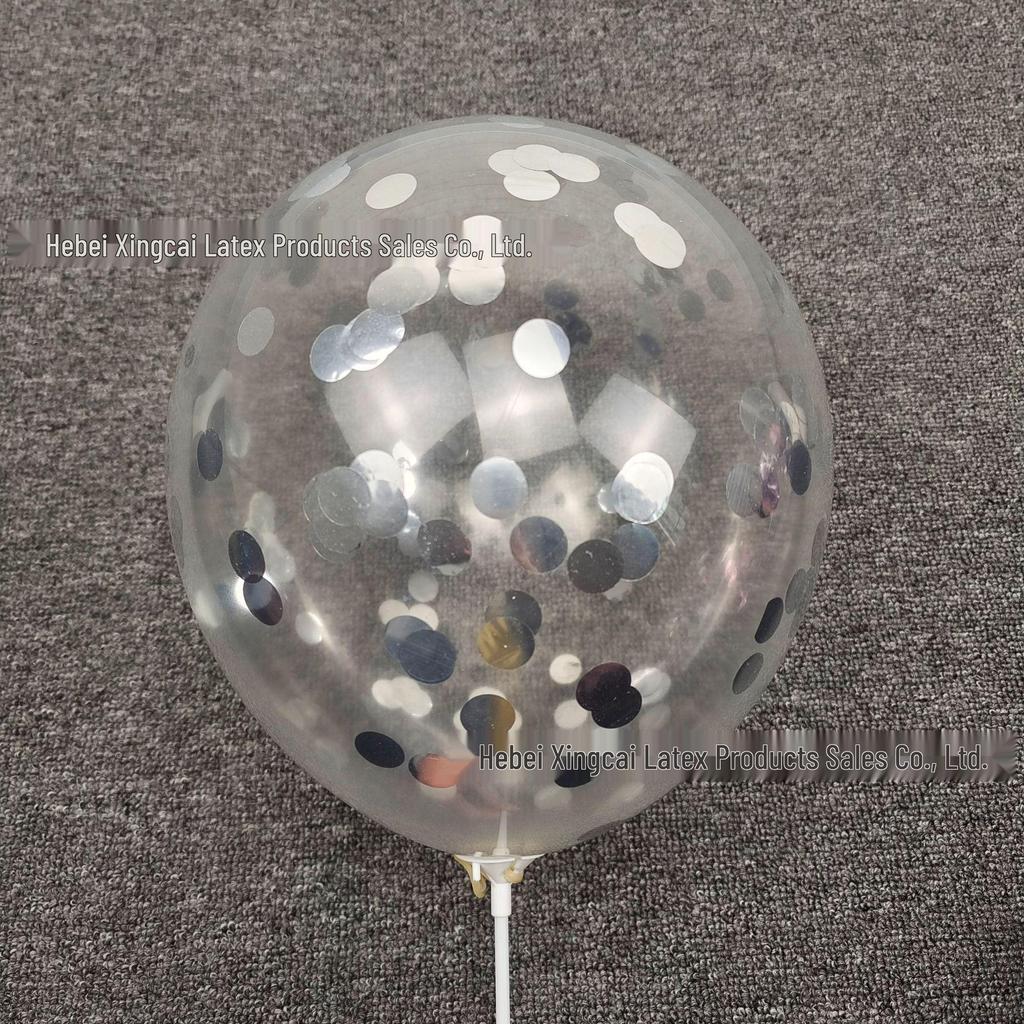 12" Transparent Sequin Balloon with Confetti - Colored Balloon for Christmas Party Decor