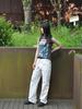 TUDE Cutting Line Rivet Pants White