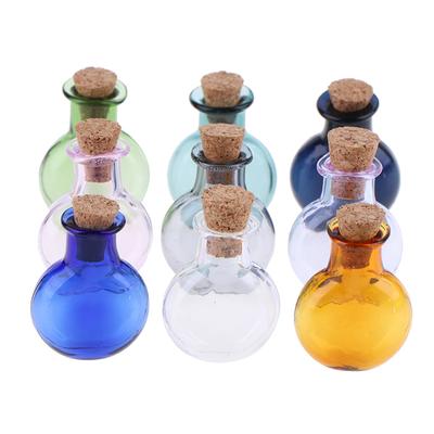 2Pcs Mini Glass Bottles Wishing Bottle With Corks Tiny Jars Vials Storage Bottle