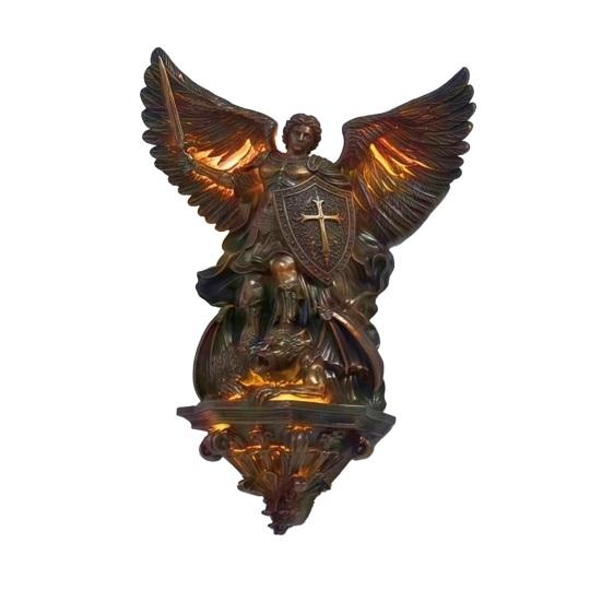 

Resin Vintage Wall Little Lamp Mary Wall Winged Angel/Jesus/Virgin Sconce Medieval Gothic