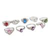 10Pcs Inlaid with colorful crystal and zircon gemstone finger ring jewelry for the index finger