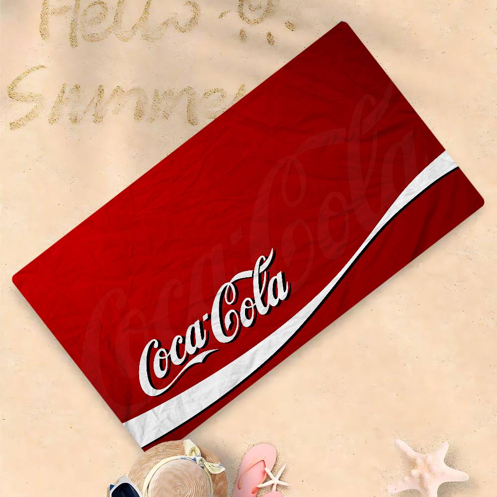 C-Coca Logo C-Cola Mikrofaser Bedrucktes Strandtuch Bergsteigen Yoga Strand Schwimmen Laufen Saugfähiges Weiches Handtuch