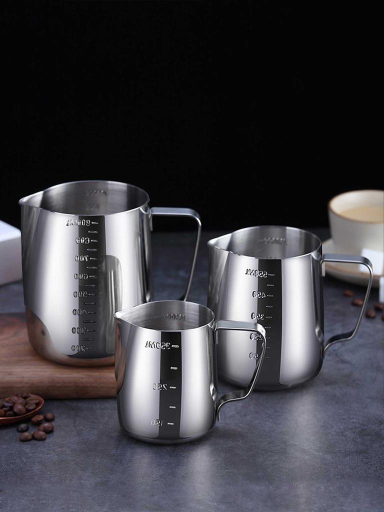 Milk Frothing Jug Espresso Coffee Cup With Scale Thickened Stainless Steel Milk Pitcher For Latte Art Coffee Accessorie