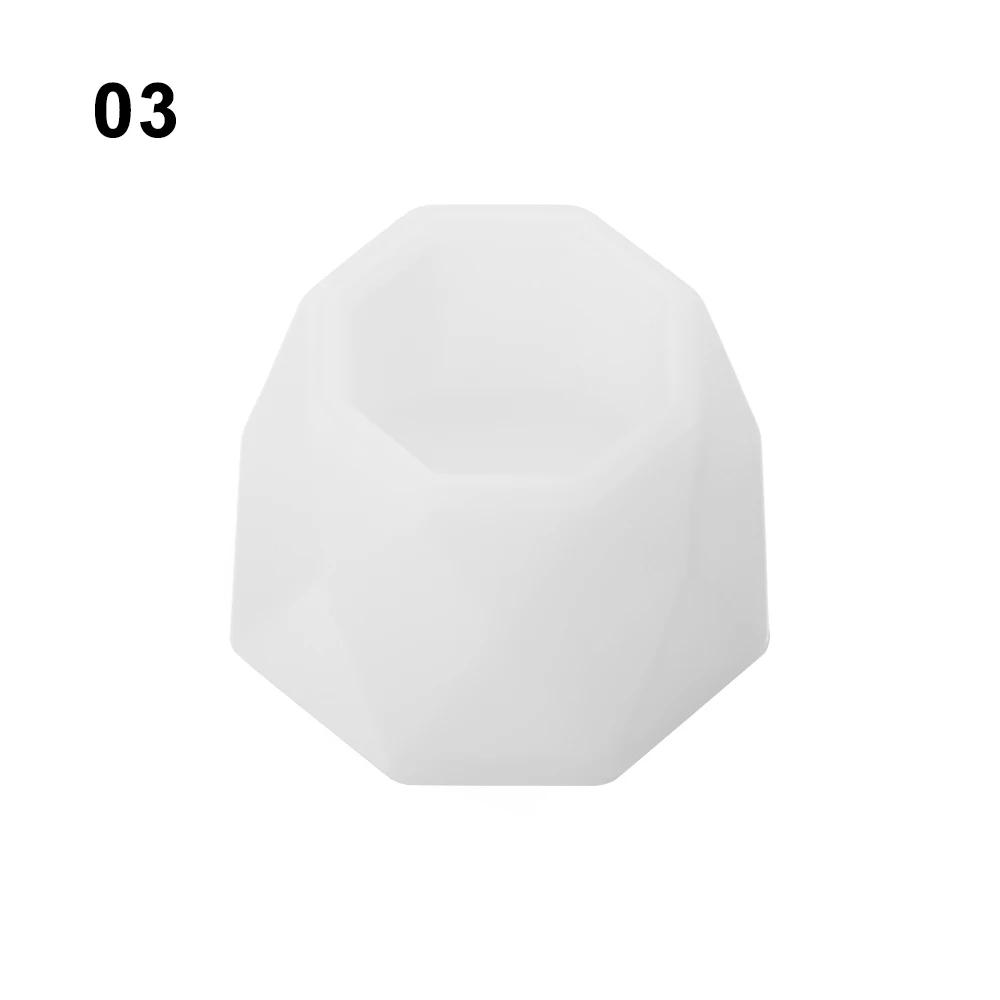 3 Holes Silicone Succulent Flowerpot Molds Form Arts Craft Polygonal Cup Moulds DIY Candle Holders Crystal Resin Tray Mold