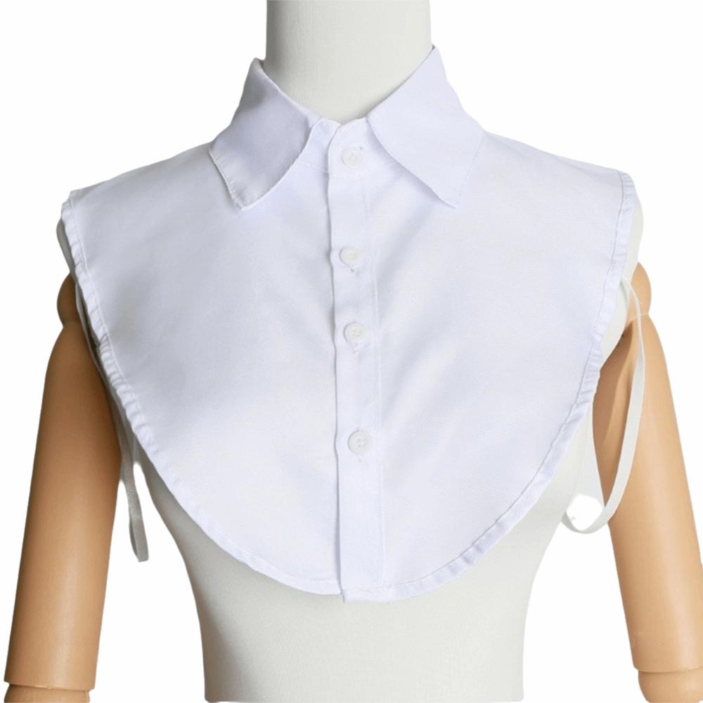 Cotton Material False Collar Square Stand Round Neck Detachable Collar Comfortable Fit Solid Color Half Collar Versatile Use