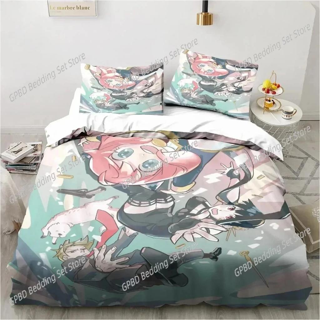 Comforter 3D Printing Spy Family Anya Anime Bedding Set 3D Printed Suitable For Bedroom Kids Home Textile