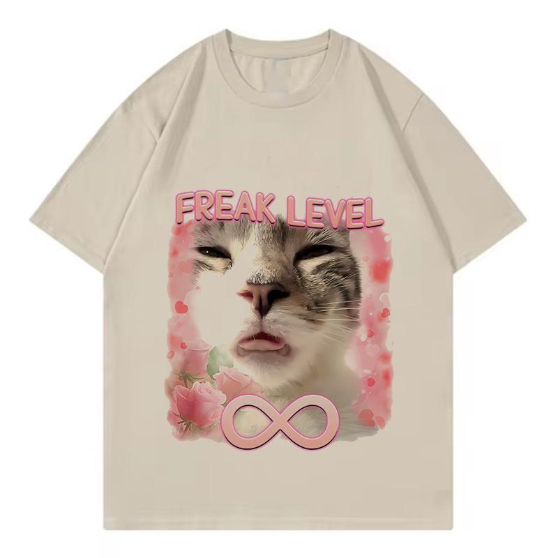 Funny Meme Cat Face Graphic Tshirts Unisex Women Casual Vintage T Shirts Unisexs Oversized Tshirts Cats Lovers Gifts Tops