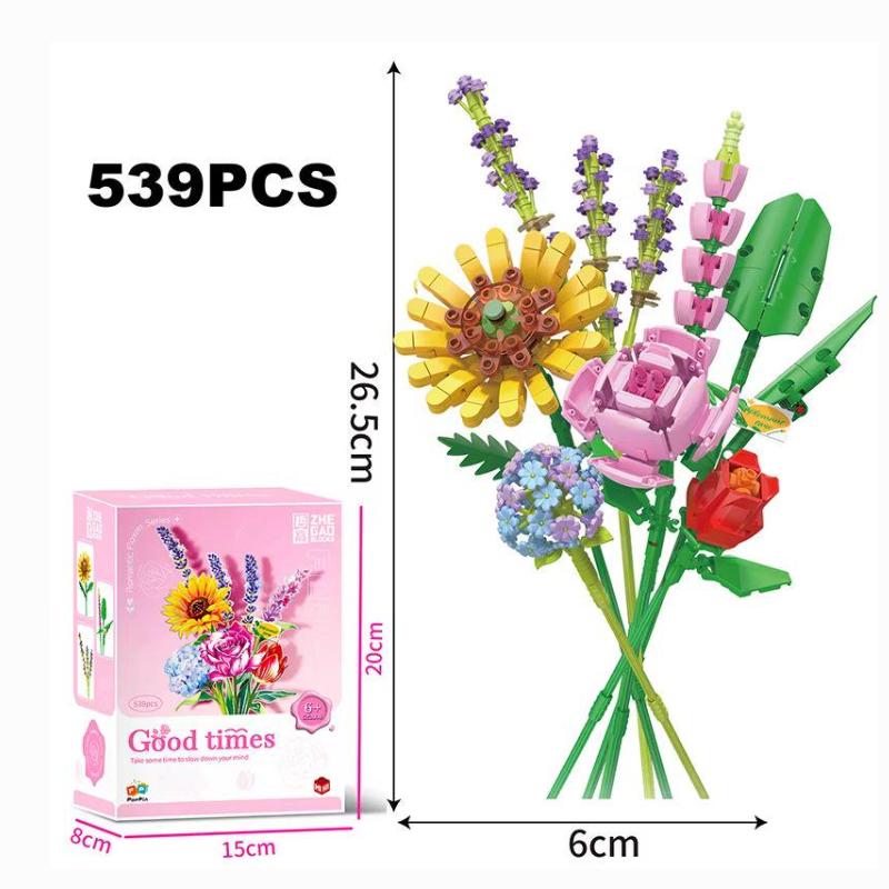 

TOYLINX Romantic Flower Bouquet 3D Model Toy Mini Building Blocks Creativity Plant Pot Brick Decoration Holiday Children Gifts