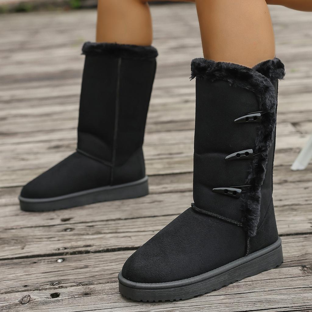 Cross-Border Trade 2025 Winter New Arrival: Women's Thick-Sole Fleece-Lined Snow Boots - Warm, Slip-Resistant, Height-Enhancing