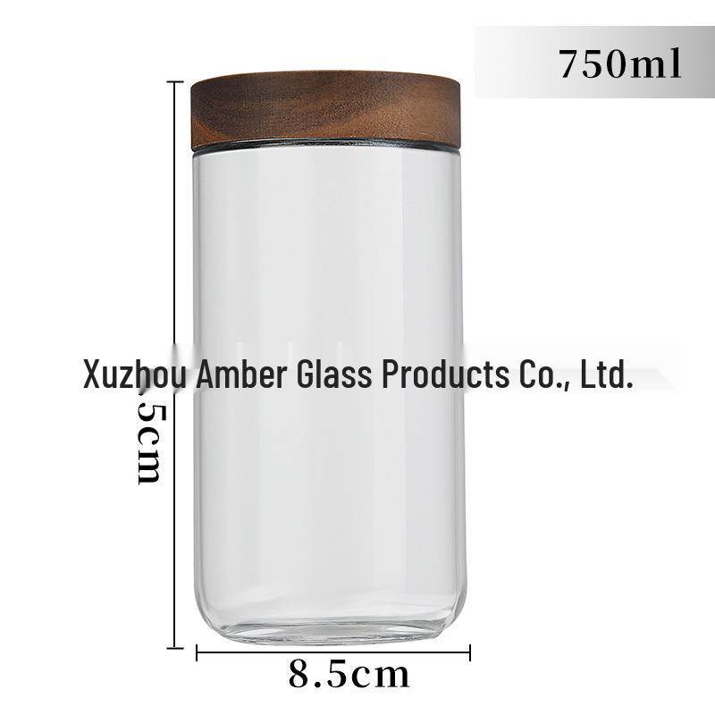 Large Glass Storage Jar with Bamboo Lid, Cereal & Yogurt Container, Sealed Oatmeal Cup