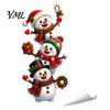 Abnehmbare Wandaufkleber 3D Weihnachtsaufkleber, Selbst?Klebende PVC-Aufkleber, Rentier Weihnachtsmann Festliche Heimdekoration Lebkuchen Schneemann Weihnachten Dekor