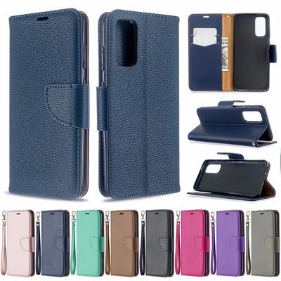 Applicable To Samsung S25 Mobile Phone Leather Case A71 Solid Color Lychee Pattern Hand Rope Card Holder Wallet Protective Case A31