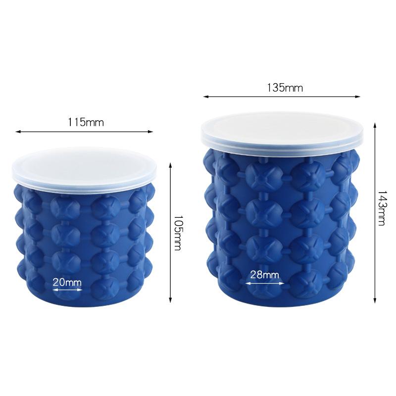 WTEMPO Secchiello per ghiaccio circolare in plastica per esterni con coperchio, bar, doppio strato, in silicone, per bevande alla frutta, secchiello per ghiaccio per birra