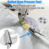 Universal Sewing Rolled Hemmer Foot 4PCS Rolled Hem Presser Foot 7/8/9/10mm Wide Rolling Hem Foot Sewing Machine Presser Feet Hemmer Home Industrial