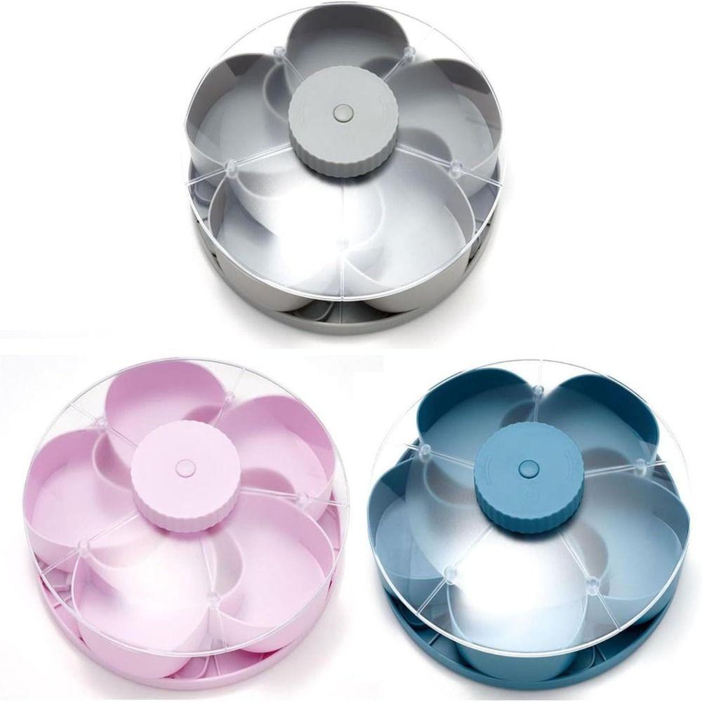 with Lid Divided Serving Tray Rotating Design Spinning Compartment Platter  for Snacks