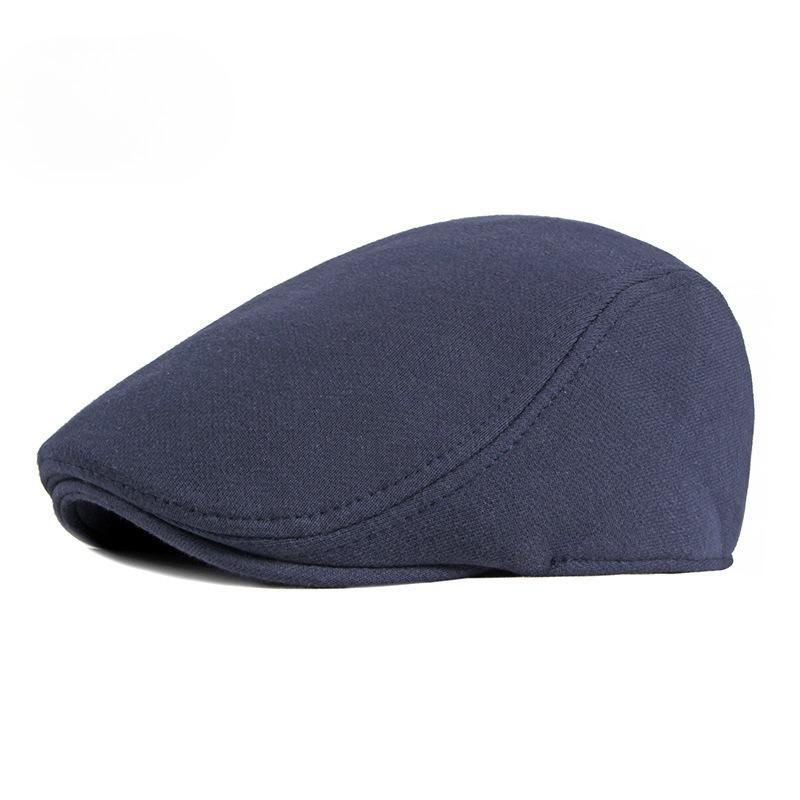 British Retro Flat Cap for Men Women Simple Cotton Knit Beret Spring Autumn Casual Newsboy Hat Solid Color Duckbill Cap