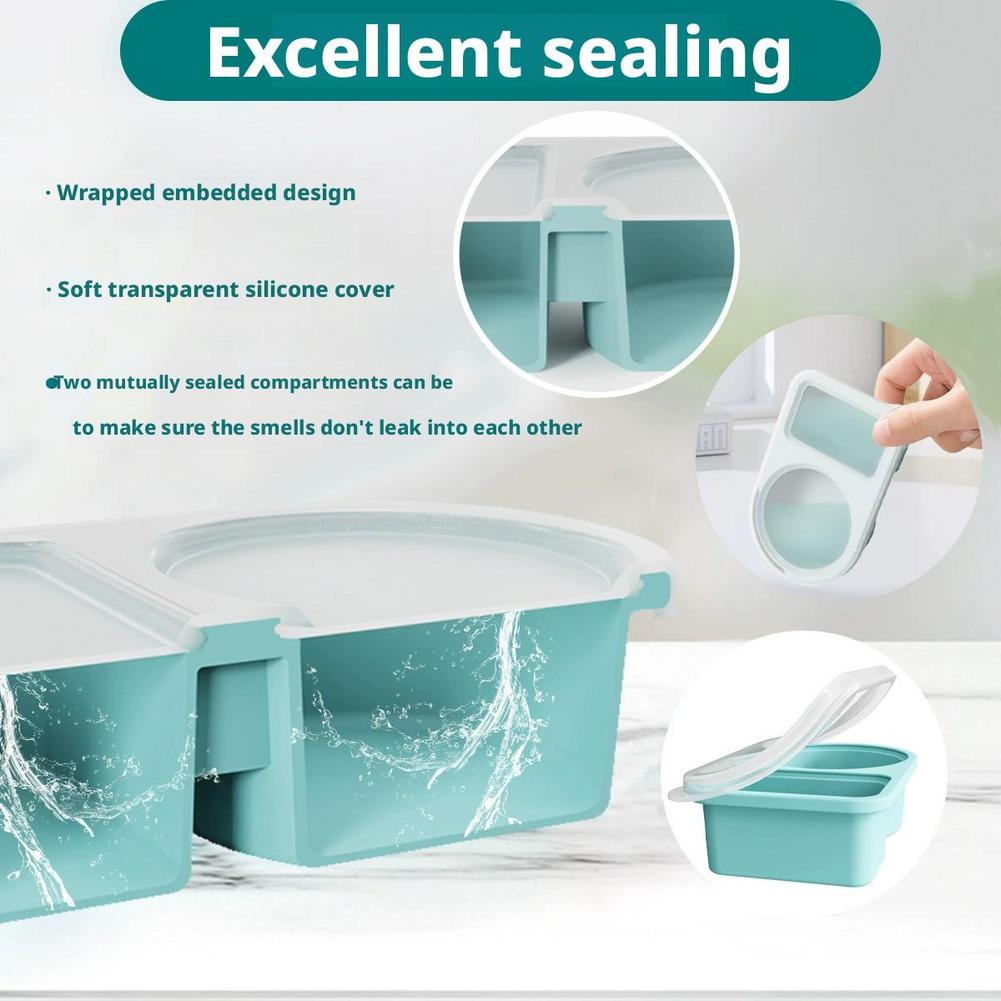 Silikon-Tauchbox Wiederverwendbare Snackbehälter mit Deckeln Silikon-Kinder-Lebensmittelaufbewahrungsbehälter Lunchbox Salatdressing Picknick