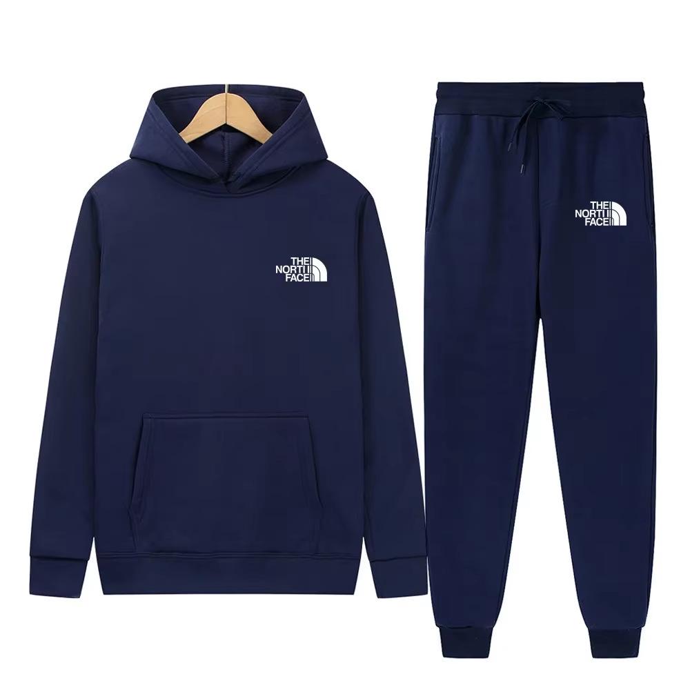 Men's Casual Sportswear Set - Trendy Letter Print Hoodie Pullover