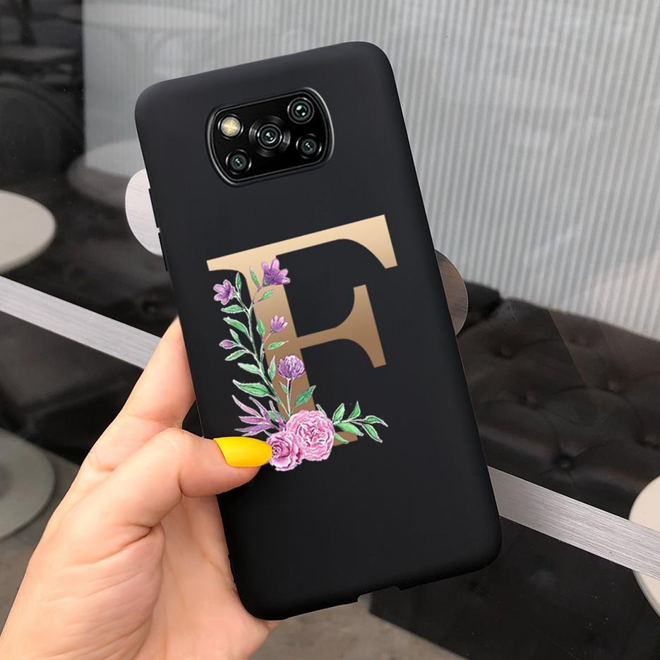 For Xiaomi Poco X3 NFC Case Soft Silicone TPU Cute Letter Back Cover For Xiaomi Poco X3 Pro Bumper PoxoX3 NFC Phone Cases 6.67''