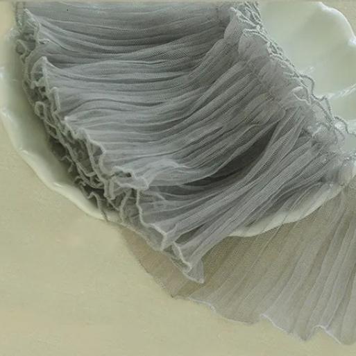 

НОВИНКА Проста Модна Плісирована Пухнаста Тюль Мереживо DIY Домашній Текстиль Штора Постільна Білизна Бордюр Одяг Манжета Спідниці Подовжений Низ Матеріал 1 yard сірий