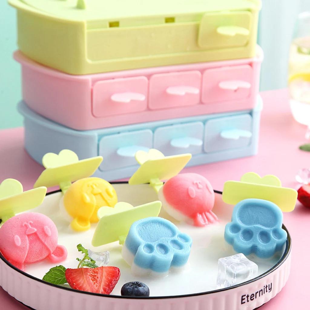 Cartoon  Popsicle Mold Ice Cream Mold Ice Cube Maker Ice Cube Tray Ice Mould For Party Bar kitchen Ice Pop Maker Mould Ice Tray