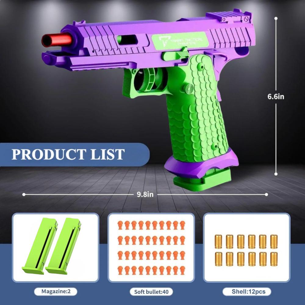 2011M92 Tactical Shell Ejceting Toy Gun Continuous Firing EVA Soft Bullet Outdoor CS Shooting Pistol Children's Birthday Gift