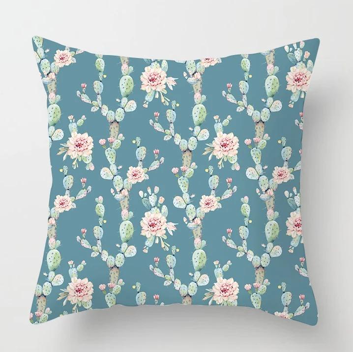 Cactus Flower Decorative Pillowcase Office Living Room Home Pillowcase Car Ornaments
