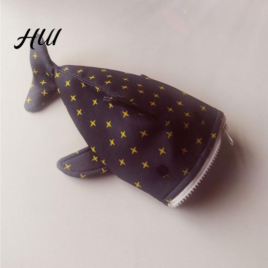Durable Shark-shaped Pencil Pouch Bag Shark Shape Smooth Zipper Closure Pen Colorful Animal Case Holder Large Capacity Thickened Funny Stationery