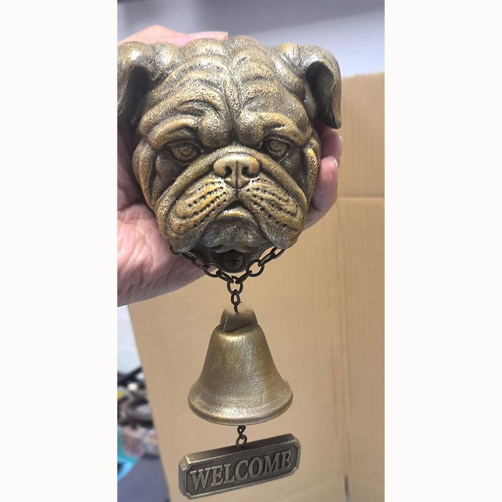 Retro Animal Inu Welcome Wall Mounted Pet Doorbell Charming Entrance Decoration Handmade Durable Dog Lovers Home