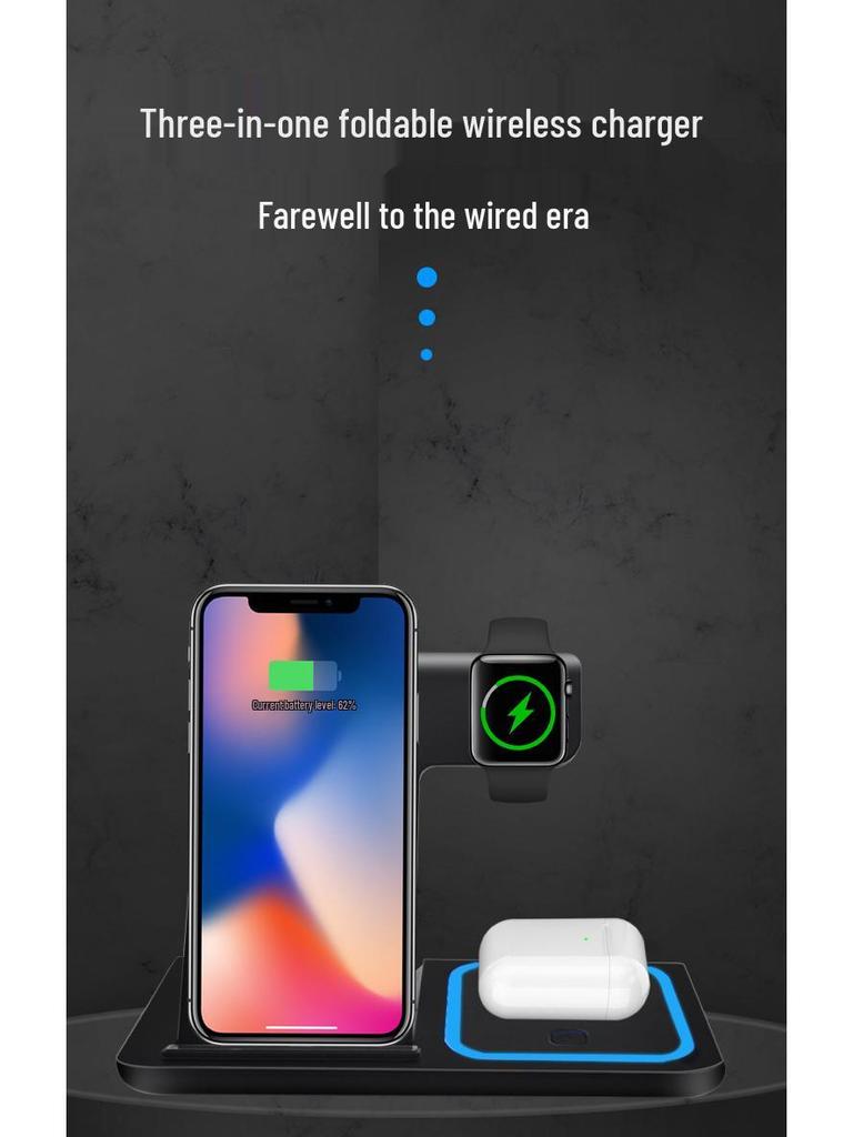 Cross-border Wireless Charger for Apple Mobile Devices: Stand, Vertical, Three-in-One Fast Charging