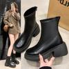 Thick-soled Fashion Small Short Boots Soft Leather Martin Boots Women's Autumn New Versatile High-end Casual Women's Boots