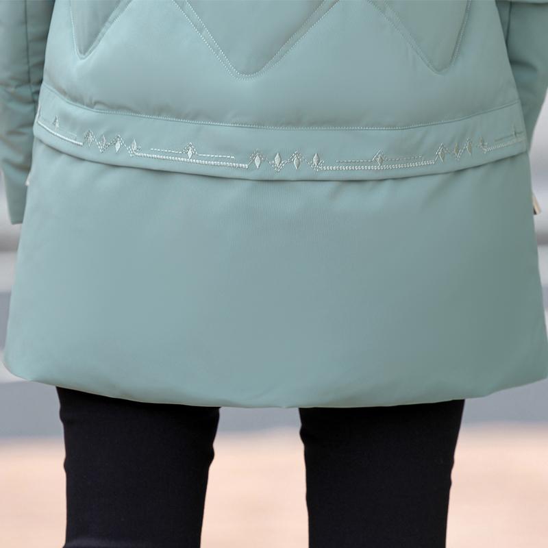 Middle Age Women Winter White Duck Down Coats Vintage Plus Size Parkas Hooded Elegant Thick Warm Down Jackets Woman Outerwears