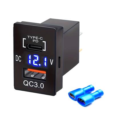 USB C PD 30W QC3.0 Car Charger Socket with Voltage Display for Toyota Tundra 4Runner
