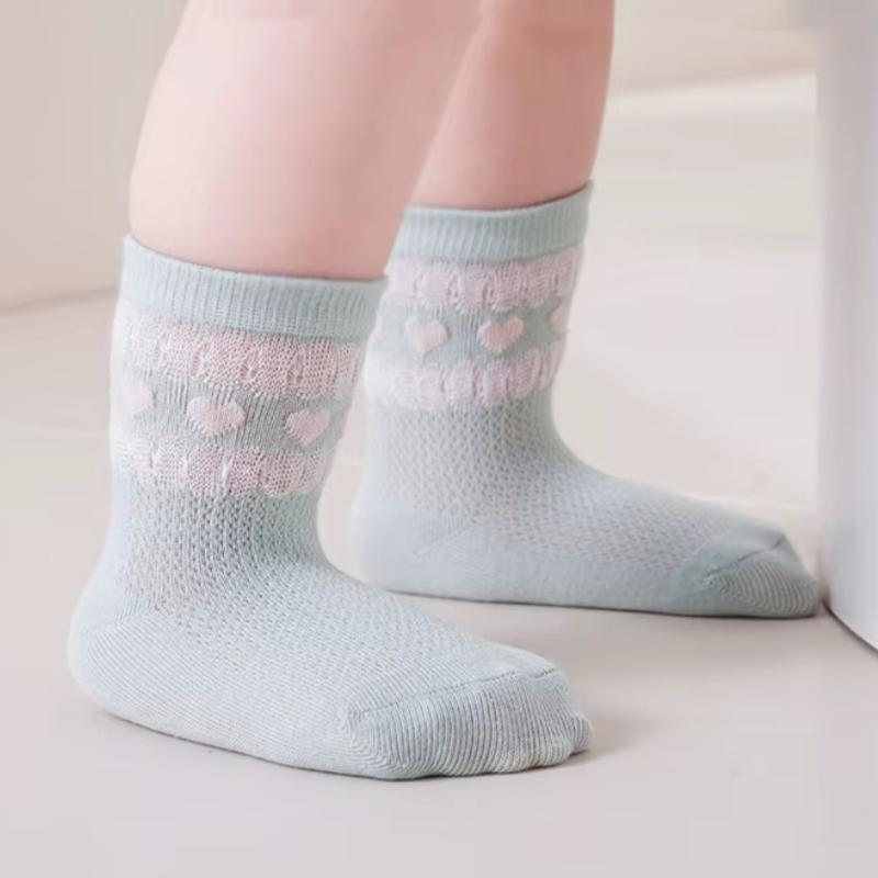 4 Pary/Zestaw Skarpetki Bawełniane Miękkie Księżniczka Falbanka dla Dziewczynki Noworodek Wiosna Lato Siateczkowe Cienkie Koronkowe Skarpetki Dziecięce 0-5L