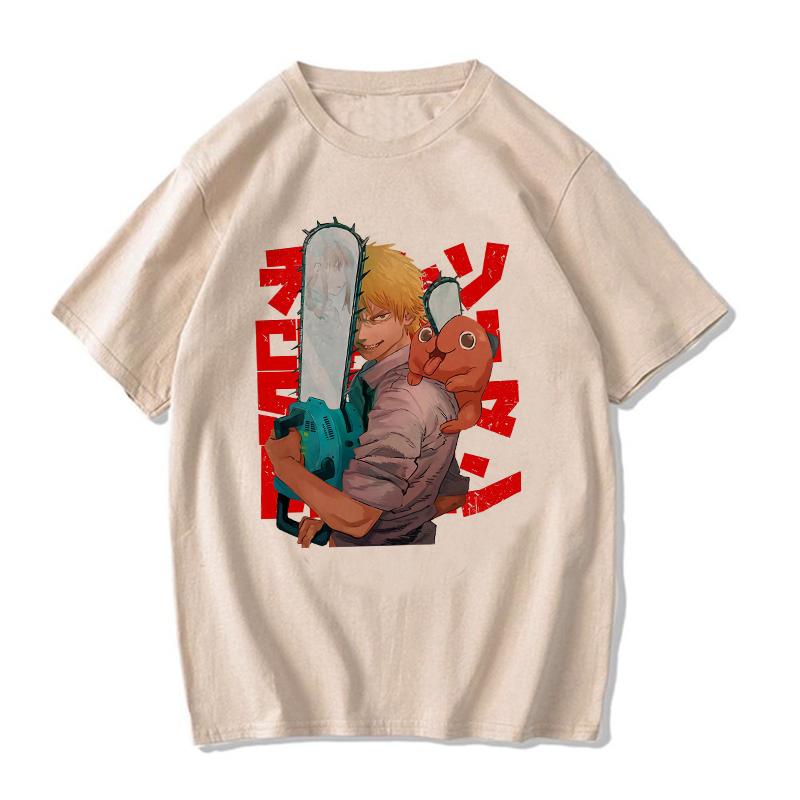 Chainsaw Unisex T Shirt Unisex EU Unisexga Cartoon Pochita Tshirt Japanese Anime Makima Harajuku Graphic Tees Clothing Tops Tshirt