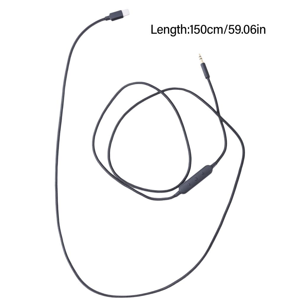 Replacement USB Type C To 3.5mm Headphones Stereo Cord with Builts In Microphone and Volume Control Headphones Cord