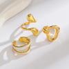 Geometric Open Hand Jewelry: High-End Irregular Stacking Index Ring