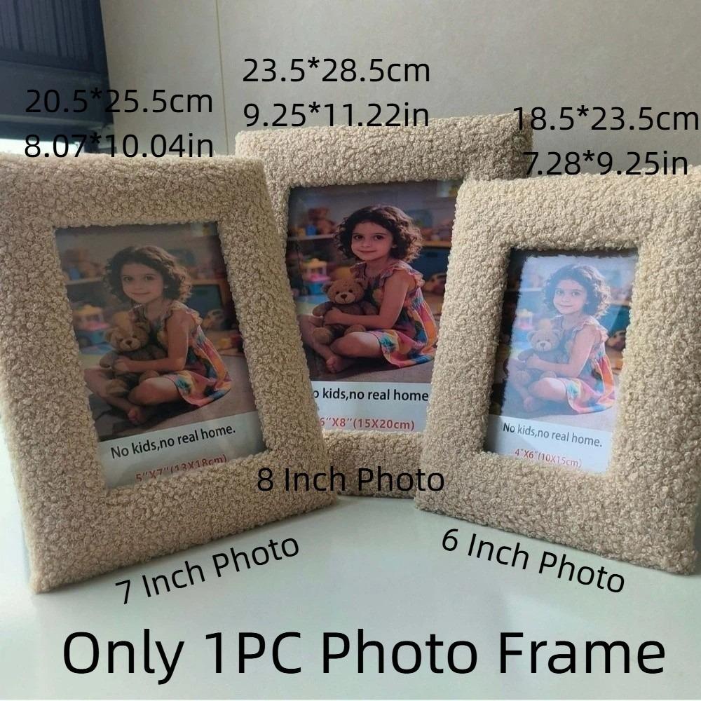 

Cute 6/7/8 Inch Picture Frame Creative Picture Frame Ornaments Plush Photo Frame Living Room Decor 6 Inch Photo хаки