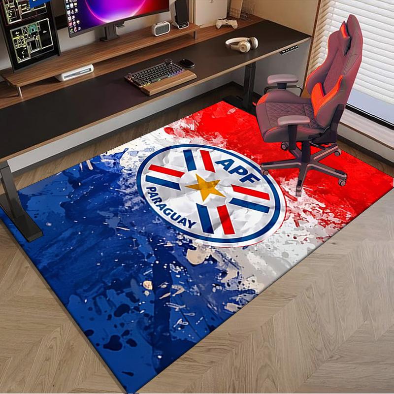 Paraguay Football Federation Emblem Area Rug Office Rug, Chair Rug, Decor Carpet Livingroom Bedroom Mat, Large Size Fan Gifts Christmas Gifts
