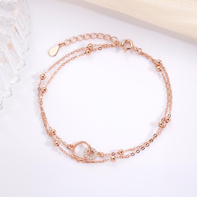 

Браслет из стерлингового серебра 925 пробы «Мебиус» двойной - Женский модный и универсальный переплетающийся дизайн 925 Silver