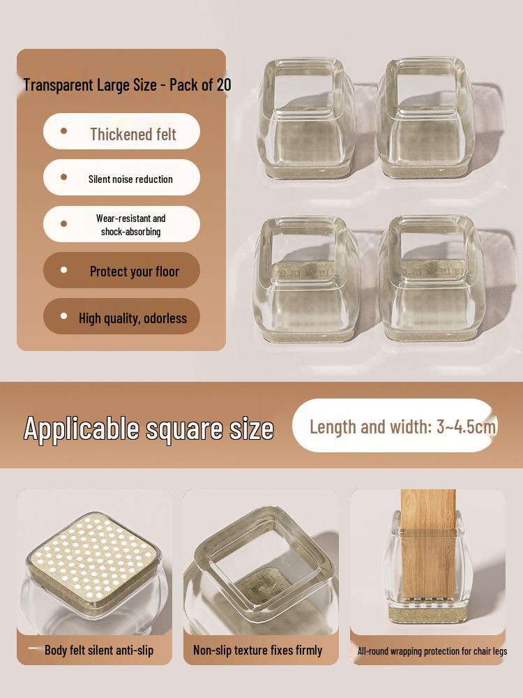 Anti-Slip Silicone Table & Chair Leg Pads - Wear-Resistant Protection for Dining Furniture
