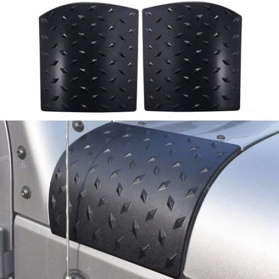2x Hauben-Karosseriepanzerung Seitenabdeckung Verkleidung Dekoration für Jeep Wrangler 2007-17 JK Schwarz